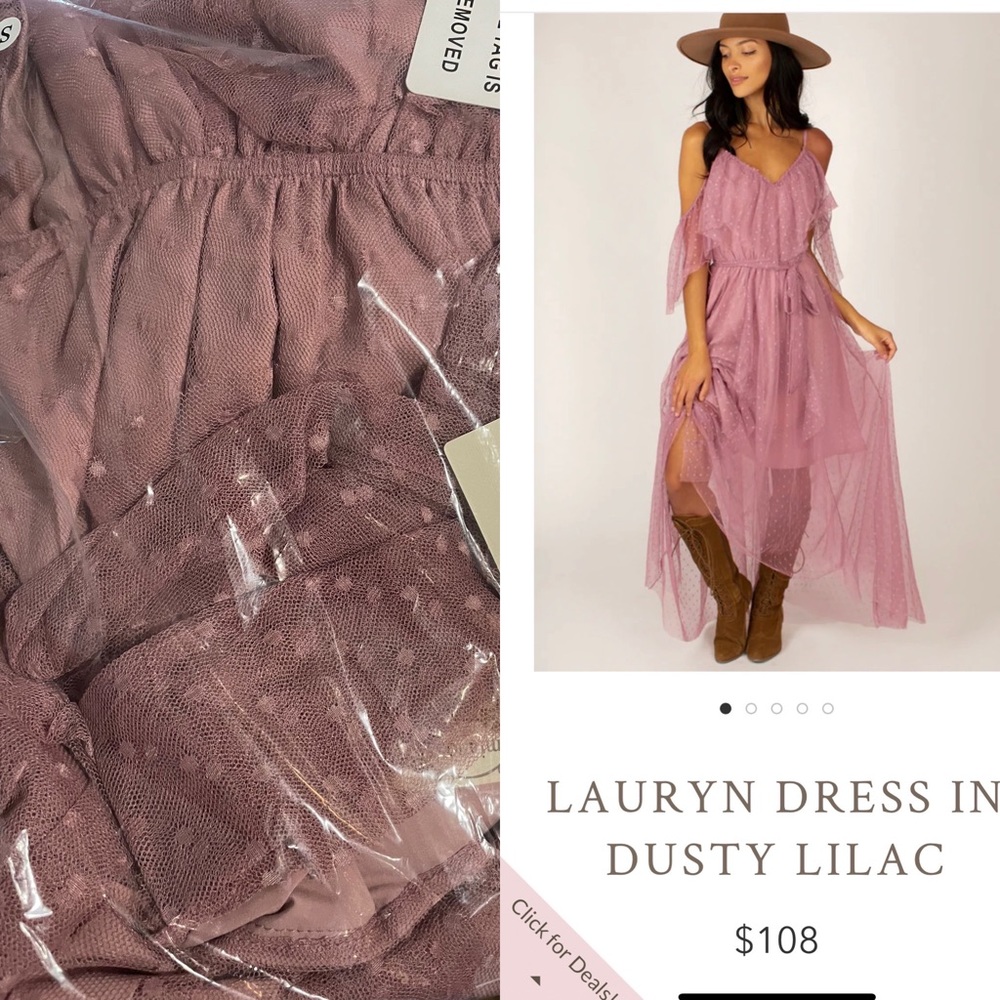 Joyfolie Lauryn dress in dusty lilac